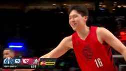 楊瀚森下快攻輕松暴扣 打停奇才