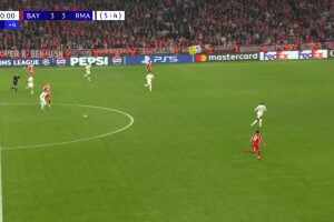 [进球视频]杀死比赛！奥利塞内切弧线球破门，拜仁总比分6-4十人皇马