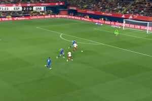  西班牙3-0鎖勝！奧爾莫直塞費蘭腳后跟助攻！穆尼奧斯外腳背破門