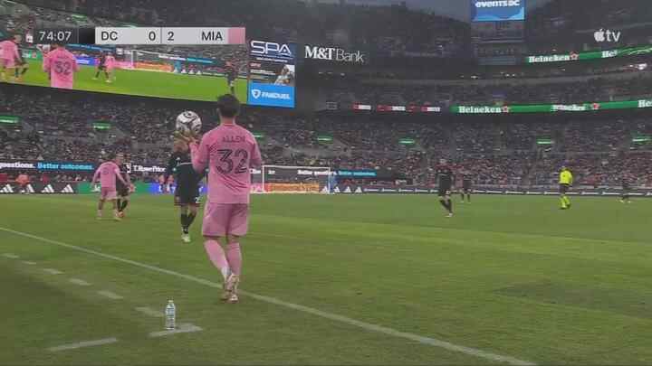  邁阿密中場被斷球！華盛頓聯(lián)反擊巴里博補射破門！