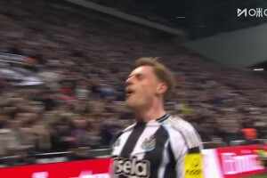 [进球视频] 纽卡主场先下一城！托纳利直塞助攻，巴恩斯单刀打远角破门！