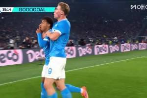  霍伊伦反击送助攻，内雷斯单刀推射破门！那不勒斯1-0领先罗马！