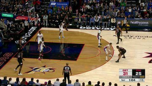 ?活塞逆转76人豪取6连胜！ CC26+11 杜伦21+16 马克西33+7