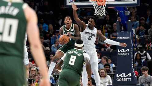 ??灰熊大勝雄鹿 杰克遜24+9+5帽 莫蘭特復(fù)出17+10 字母哥缺陣