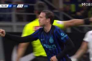  精彩的進球！澤林斯基禁區外抽射世界波破門！國米3-0卡利亞里！