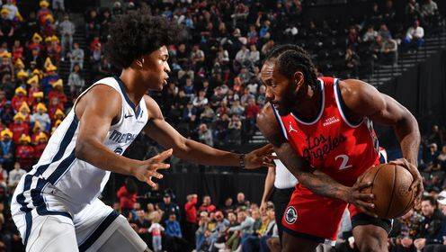 ?灰熊7人上双逆转送快船3连败 小贾伦24分 小卡赛季新高39分