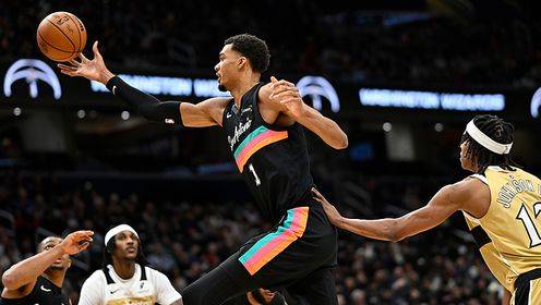 ??馬刺擊敗奇才收獲6連勝 文班14+12 ?？怂?7+7 卡斯爾18+11