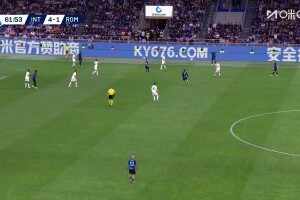  打崩了！巴雷拉斷球殺入禁區打門得手！國米5-1領先羅馬！