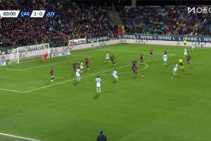  運氣不佳！伊爾迪茲外圍抽射，皮球折射擊中立柱彈出！