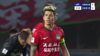 另类梅开二度！纳萨里奥头球解围不慎自摆乌龙，津门虎1-1河南