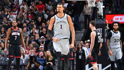 ??馬刺四人20+大勝火箭！文班亞馬29+8 福克斯20+10 阿門23+7+6