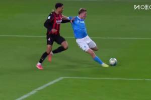  米兰两球落后！霍伊伦生吃德温特，杀入禁区小角度打门得手！