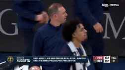 賽后約基奇找到楊瀚森 兩人擁抱