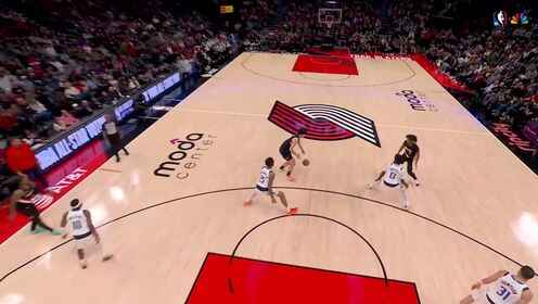 楊瀚森弧頂送出妙傳 夏普機(jī)智反跑接球輕松得分