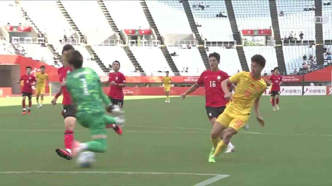 [进球-CCTV] 亚运会男足半决赛下半场 中国队1比2被韩国队逆转