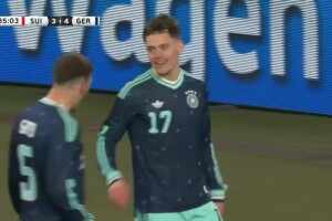  德國4-3瑞士！維爾茨接球原地起腳兜射破門！科貝爾望球興嘆！