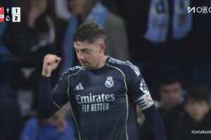  絕處逢生！皇馬補時2-1絕殺塞爾塔！巴爾韋德打門折射入網！