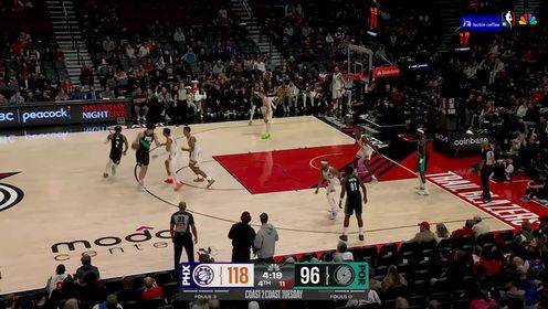 楊瀚森連續兩次助攻西索科 后者上籃+三分連中