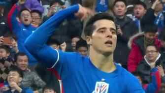  申花1-1扳平比分 高天意任意球射門 特謝拉補射破門