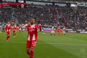 [进球视频] 拜仁1分钟连进2球！拜仁前场断球，奥利塞推进远射破门！