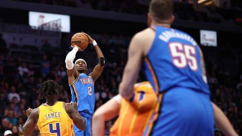 ??雷霆第三節一波流輕取黃蜂迎5連勝 SGA三節33+7 霍姆格倫25+8