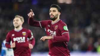 八輪不勝！西漢姆2-2布萊頓仍處降級區(qū) 鮑文閃擊帕奎塔送點+點射