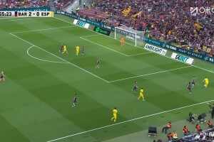 [进球视频]波尔·洛萨诺抽射破门，西班牙人扳回一城