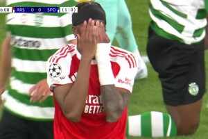 [射门偏出] 马杜埃凯内切杀入禁区爆射击中边网！场边阿尔特塔抱头遗憾！