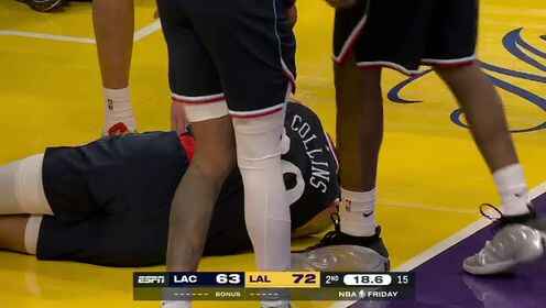 危險！科林斯空接被海斯頂翻 頭著地磕破眼角鮮血直流