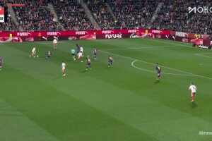 領先不到3分鐘！勒馬爾包抄空門得手，赫羅納迅速扳平巴薩