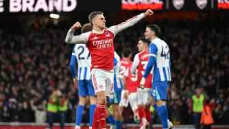  英超-厄德高取赛季首球赖斯造乌龙 阿森纳2-1布莱顿继续领跑