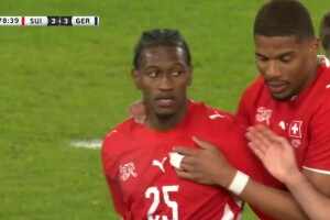  瑞士3-3扳平德國(guó)！蒙特羅弧頂處接球抽射世界波破門！