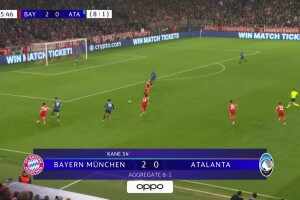 拜仁總比分9-1亞特蘭大！迪亞斯做球，卡爾迎球推射遠角得手