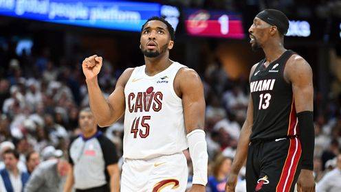 🏀米切尔30+6+6 希罗33+6 小米切尔末节14分 骑士胜热火2-0领先