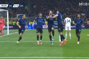  國米4-0科莫！迪馬爾科傳中助攻，奧古斯托凌空打門得手！