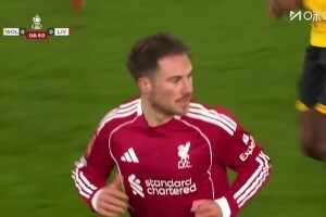 [抽射太正] 罗伯逊断球分球，恩古莫哈突破倒地，麦卡利斯特跟进抽射太正！