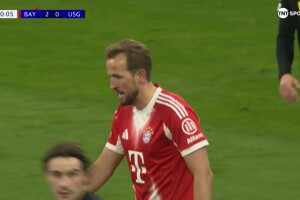 [射失点球] 错失帽子戏法！奥利塞传中造点，凯恩主罚点球击中门框！