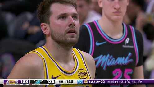  東契奇罰球命中得到60分 熱火主場(chǎng)高喊MVP！