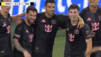  邁阿密3-2反超！梅西傳球禁區(qū)蘇牙射門被撲！羅德里格斯補(bǔ)射破門
