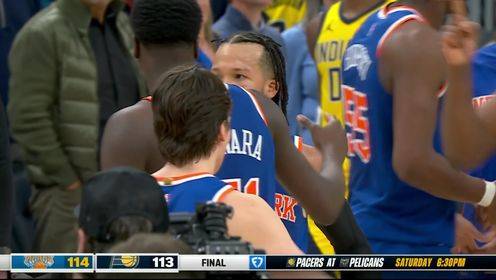 赫夫关键界外发球被阿努诺比直接抢断，尼克斯1分险胜步行者！