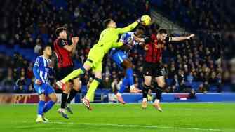 [咪咕全场集锦]英超-布莱顿1-1伯恩茅斯 塔韦尼耶点射科斯托拉斯补时倒钩扳平