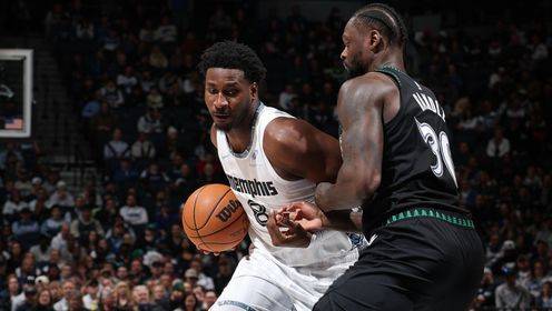 🏀灰熊力克森林狼 华子&莫兰特缺阵 JJJ28+12 戈贝尔16+16