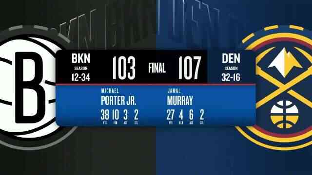 ??掘金送籃網7連敗 穆雷27+6 小哈達威25+8 小波特戰舊主38+10