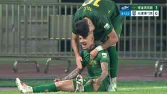  浙江1-0领先！米特里策小角度任意球打近角破门