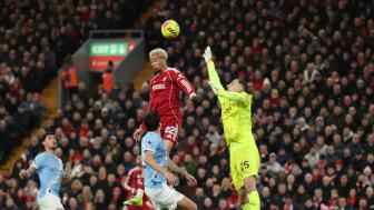  英超-哈蘭德傳射索博世界波+染直紅 曼城2-1逆轉雙殺利物浦