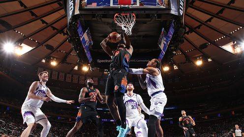 🏀首节就失去悬念 尼克斯大胜爵士 布伦森33分 小麦7记三分