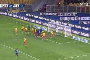 阿坎吉高高躍起搶點(diǎn)頭球破門(mén)，萊切0-2落后國(guó)米