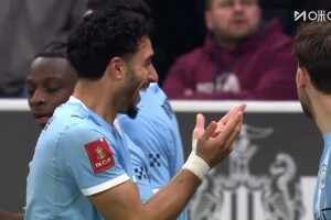  曼城2-1反超紐卡！努內(nèi)斯下底橫傳門前！馬爾穆什后點(diǎn)包抄破門！