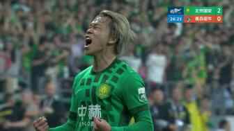 [进球视频]收获加盟处子球！茹子楠远射破门，国安2-0领先海牛