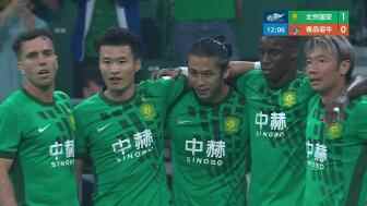 法比奥送助攻张玉宁推射破门，国安主场1-0领先海牛